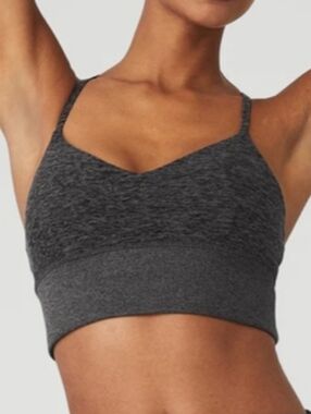 ALO Yoga Lavish Bra Heathered Charcoal